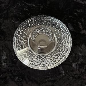 Orrefors Hallon Raspberry Crystal Votive Candle Holder Signed Sweden - 10117